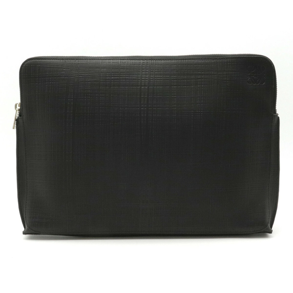 Loewe Anagram Clutch Bag Shoulder Leather Black